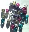 Cathedral 30 8mm Triangle Faceted Silver Tipped with Coated Ends - Mix Pack